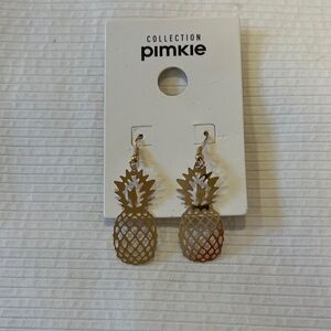 New PIMKIE Gold Pineapple Earrings, New & Never Worn